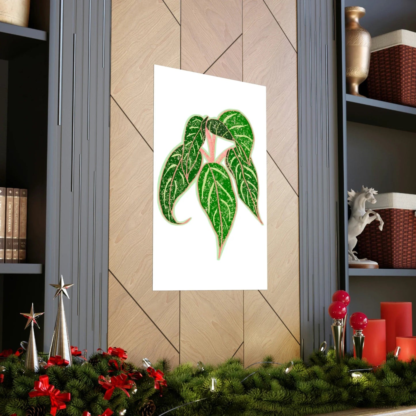 Aglaonema Sparkling Sarah Botanical Print – Unframed Wall Art