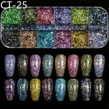 Nail Art Bright Powder Laser Symphony Candy Paper Nail Sticker