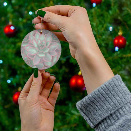 Graptopetalum Murasaki Succulent Ceramic Ornament – Purple Pastel Rosette