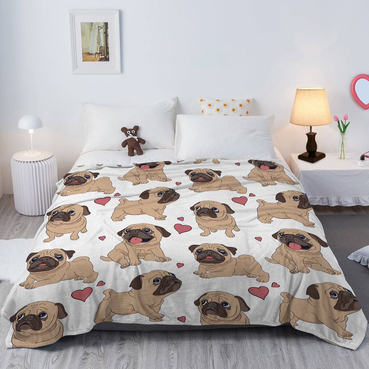 1pc Cute Khabba Dog Cute And Fun Pattern Soft Printed Flannel Sofa Blanket Comfortable And Warm Home Use Suitable For Bed Sofa Camping And Multi Scene Seasonal Use