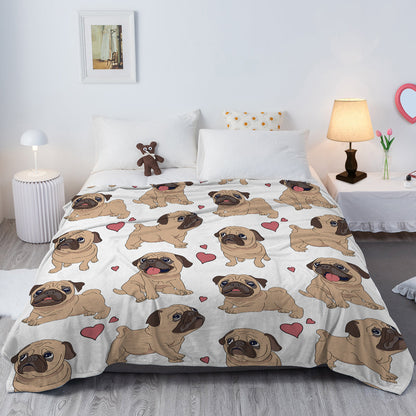 1pc Cute Khabba Dog Cute And Fun Pattern Soft Printed Flannel Sofa Blanket Comfortable And Warm Home Use Suitable For Bed Sofa Camping And Multi Scene Seasonal Use
