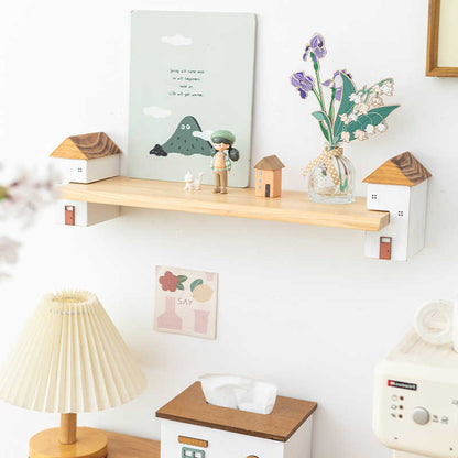 Log Hanging Bracket Flat Partition Wall Shelf