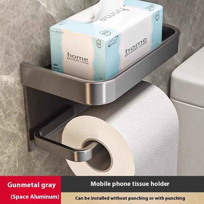 Alumimum Tissue Holder Bathroom Punch-free Storage Rack