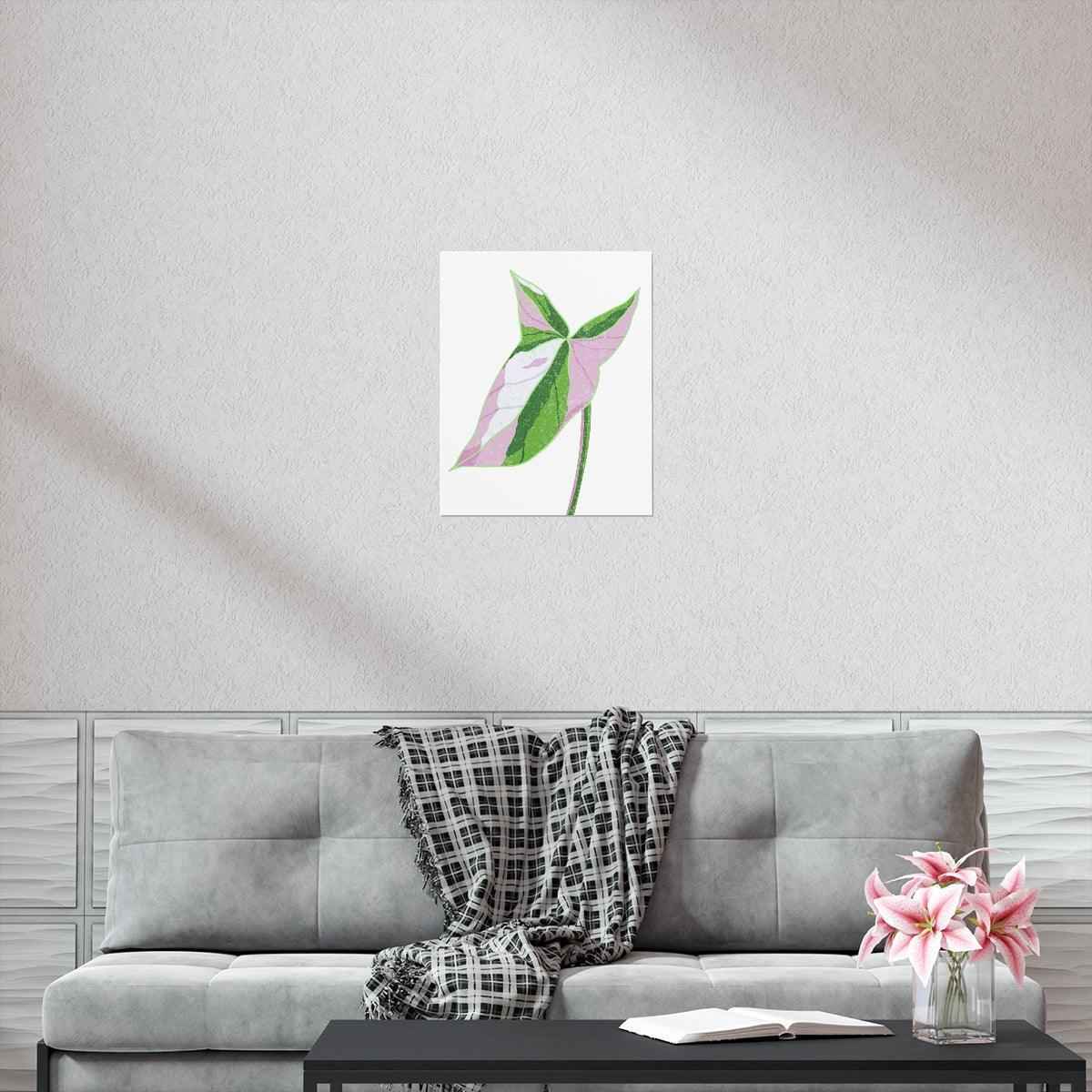 Syngonium Tricolor Botanical Print – Unframed Wall Art