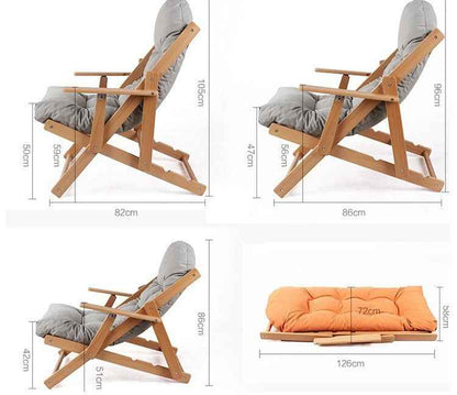 Beech Recliner Folding Chair
