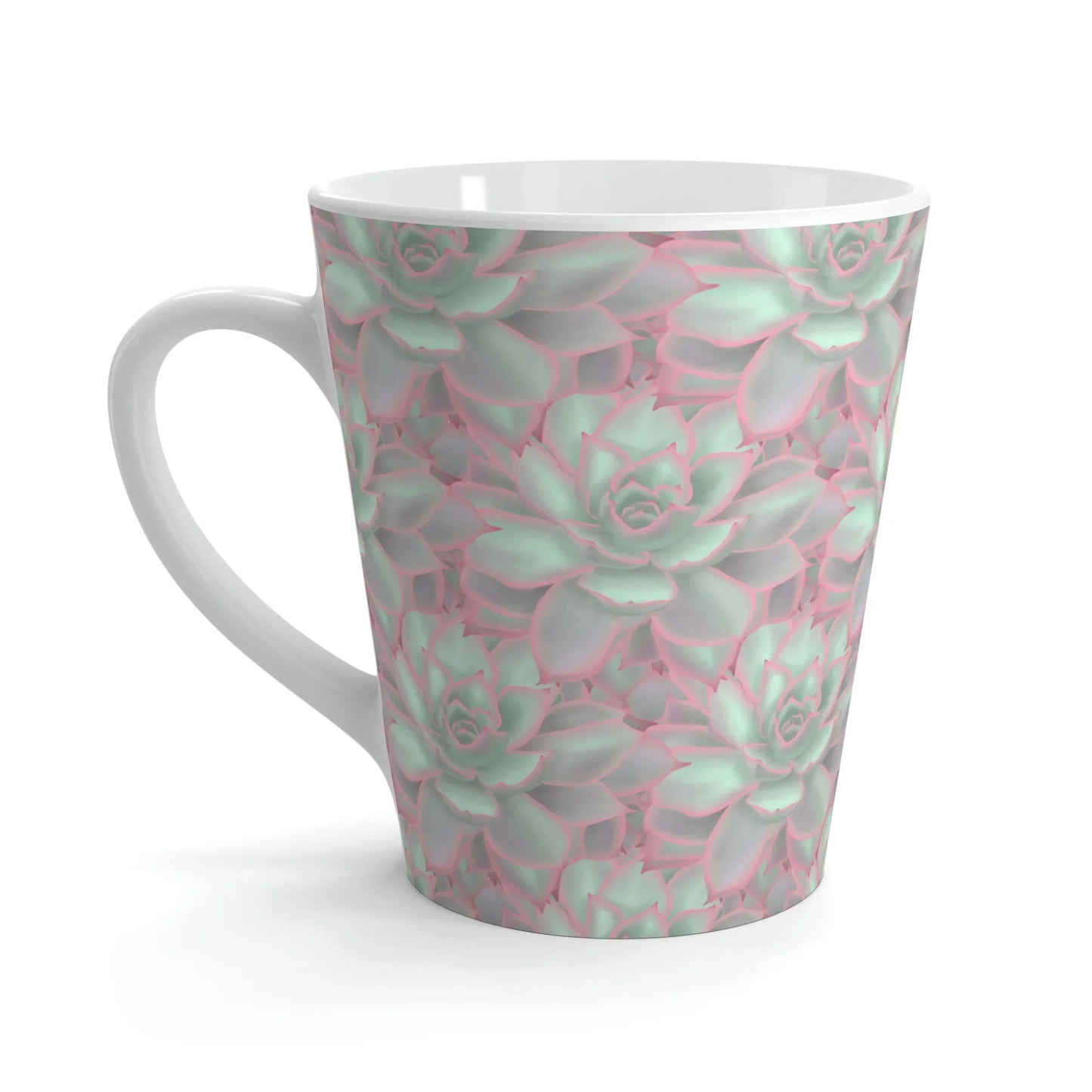 Echeveria Violet Queen Succulent Pattern Ceramic Mug 12 oz