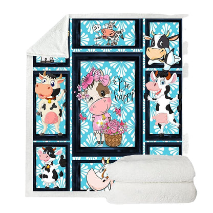 Cows Pattern Cartoon Children's Printed Blanket