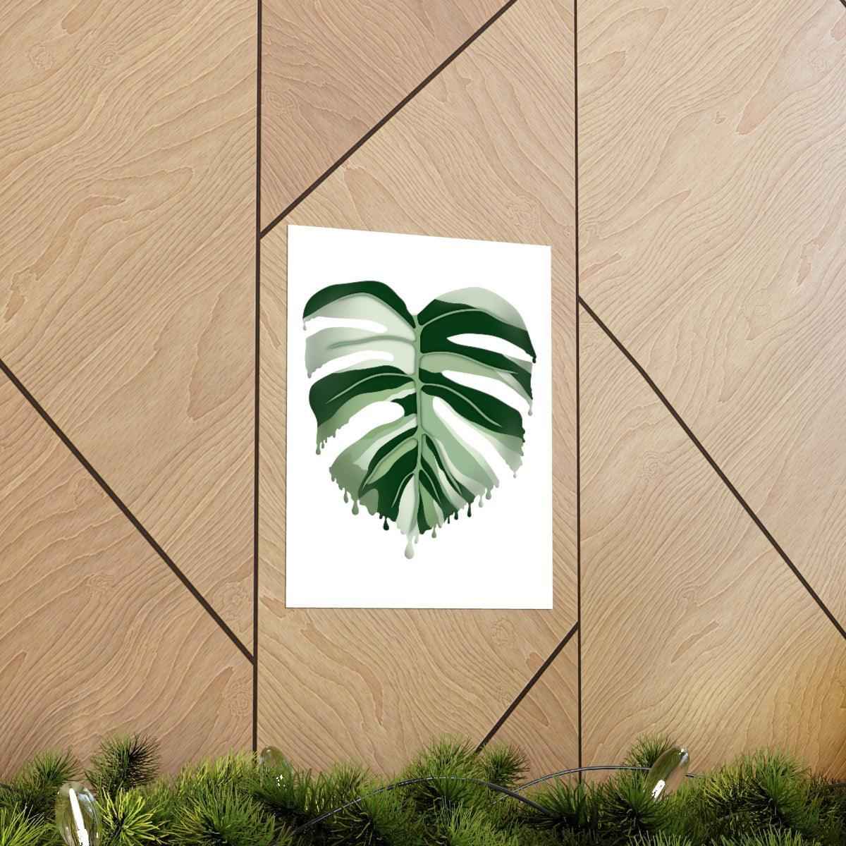 Melting Monstera Albo Botanical Print – Unframed Wall Art
