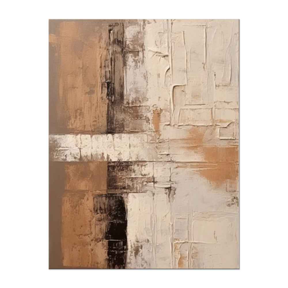 Large Abstract Handmade Painting Brown Textured Wall Art Minimalist Wabi-sabi Modern Home Living Room Decor