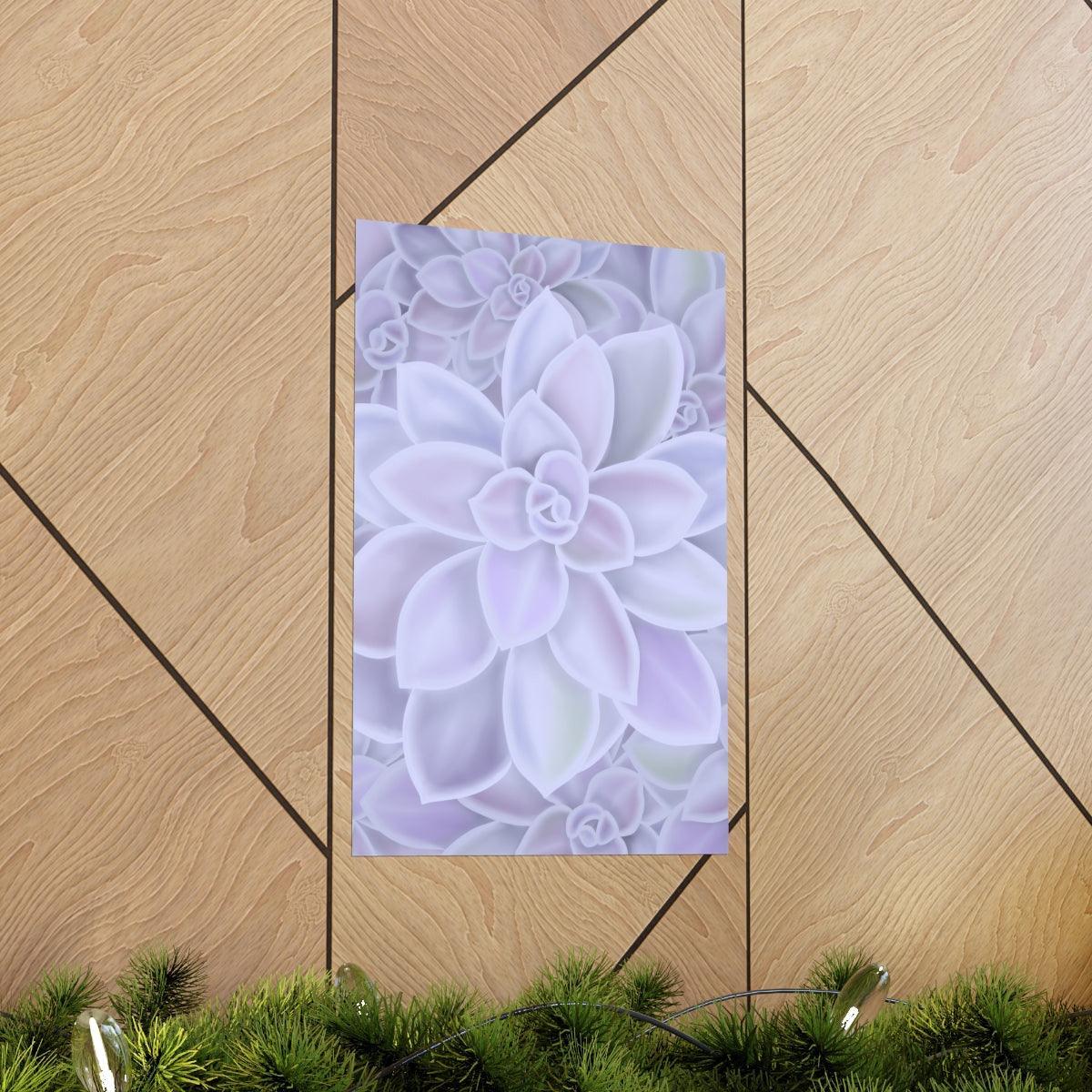 Graptopetalum Murasaki Succulent Pattern Botanical Print – Unframed Wall Art