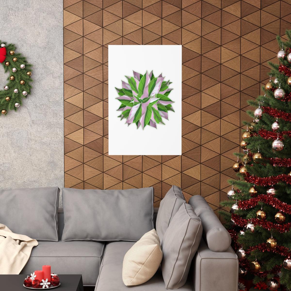 Syngonium Tricolor Pattern Botanical Print – Unframed Wall Art