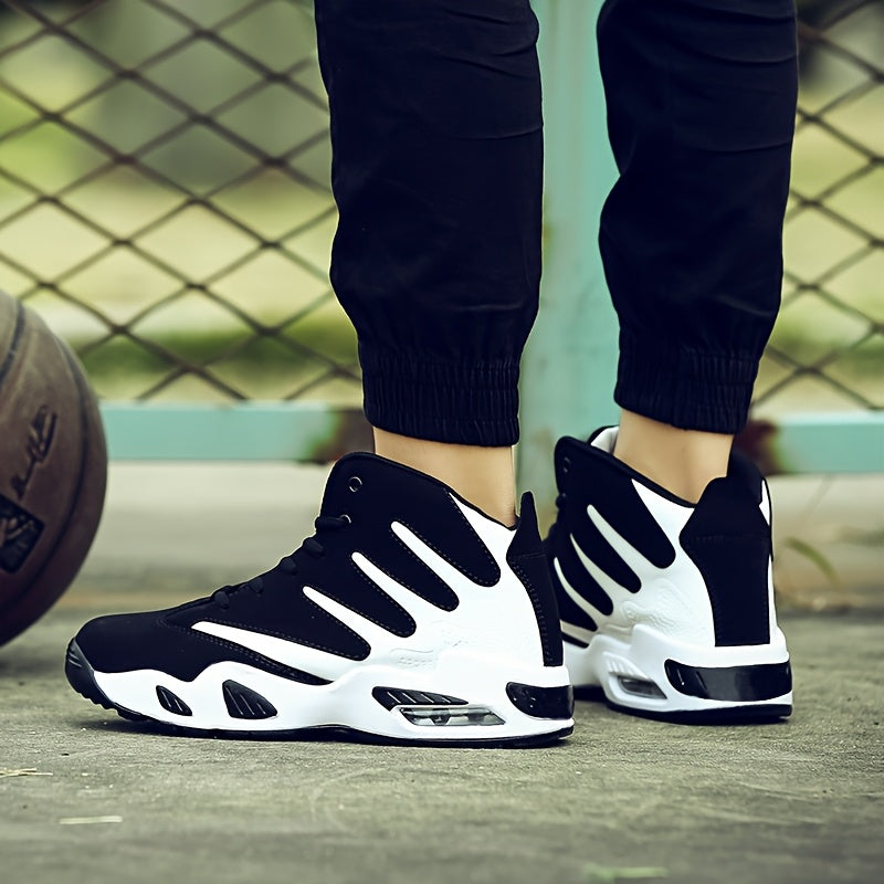 Professional Basketball Shoes for Men, Comfortable High-top Breathable Non-slip Shock Absorbing Lace-up Cushion Sneakers for Training, Running And Stepping