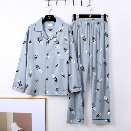 Mens Minimalist Long Sleeve Loungewear Pajamas