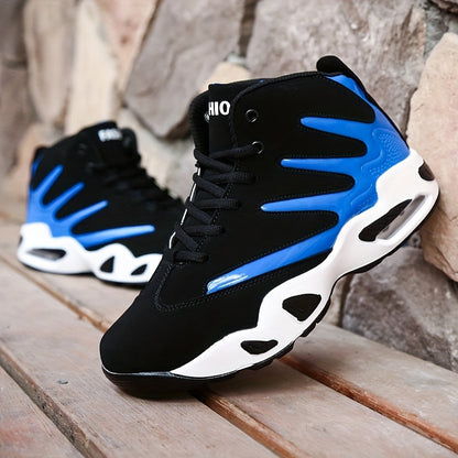 Professional Basketball Shoes for Men, Comfortable High-top Breathable Non-slip Shock Absorbing Lace-up Cushion Sneakers for Training, Running And Stepping