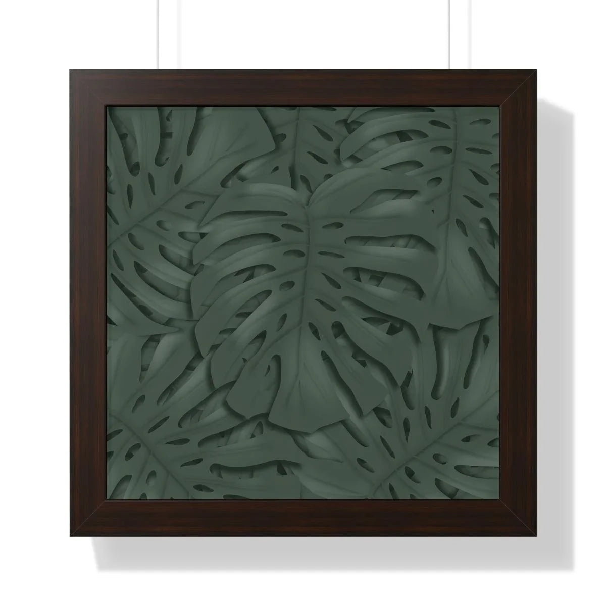 Deep Green Monstera Framed Print – Botanical Wall Art