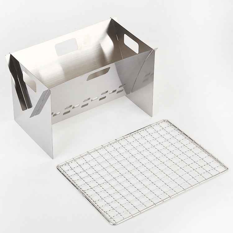 Stainless Steel Flat Card Barbecue Grill Camping Mini