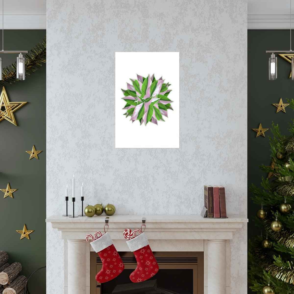 Syngonium Tricolor Pattern Botanical Print – Unframed Wall Art
