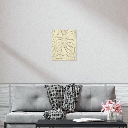 Beige Monstera Botanical Print – Unframed Wall Art