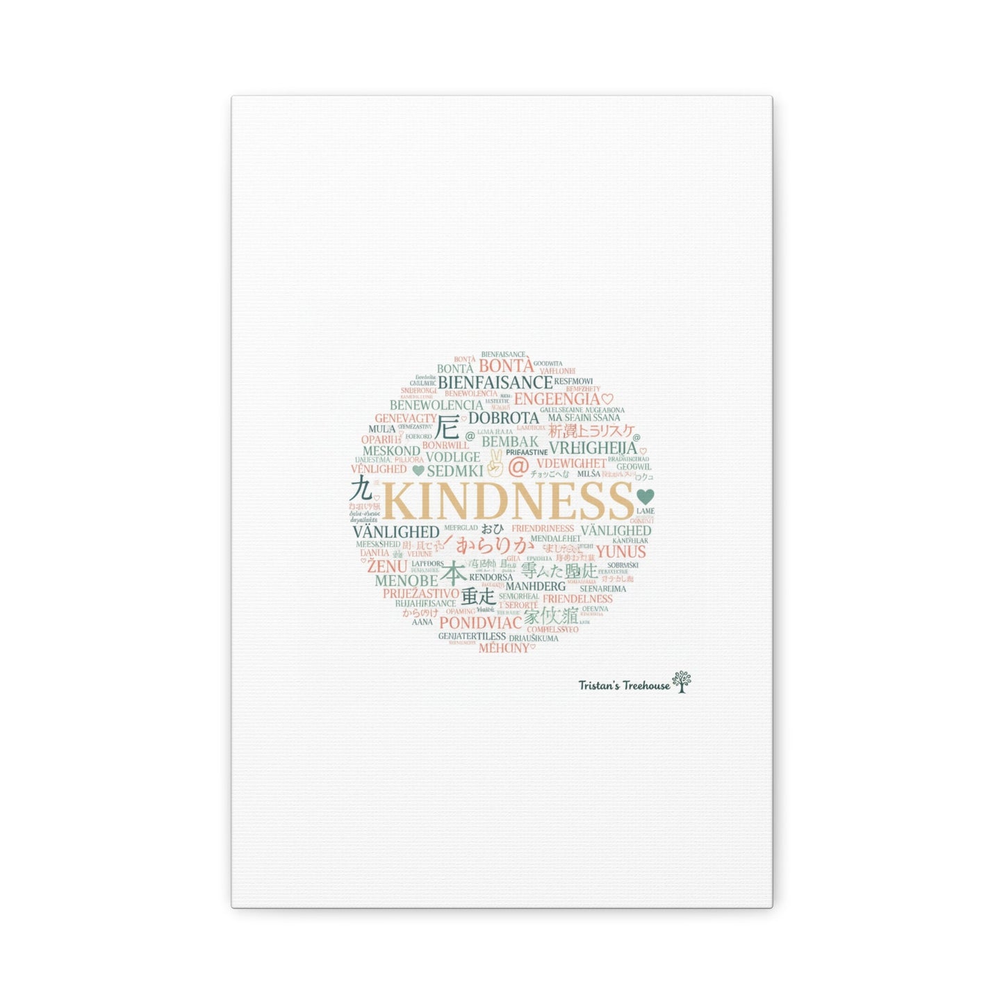 Kindness Word Cloud Canvas | Fresh Start Minimalist Wall Art