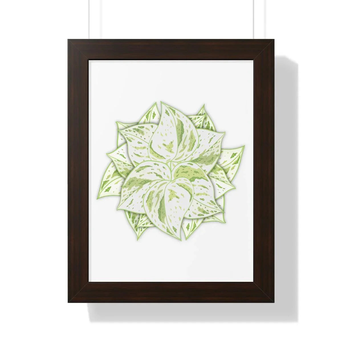 Snow Queen Pothos Framed Print – Botanical Wall Art