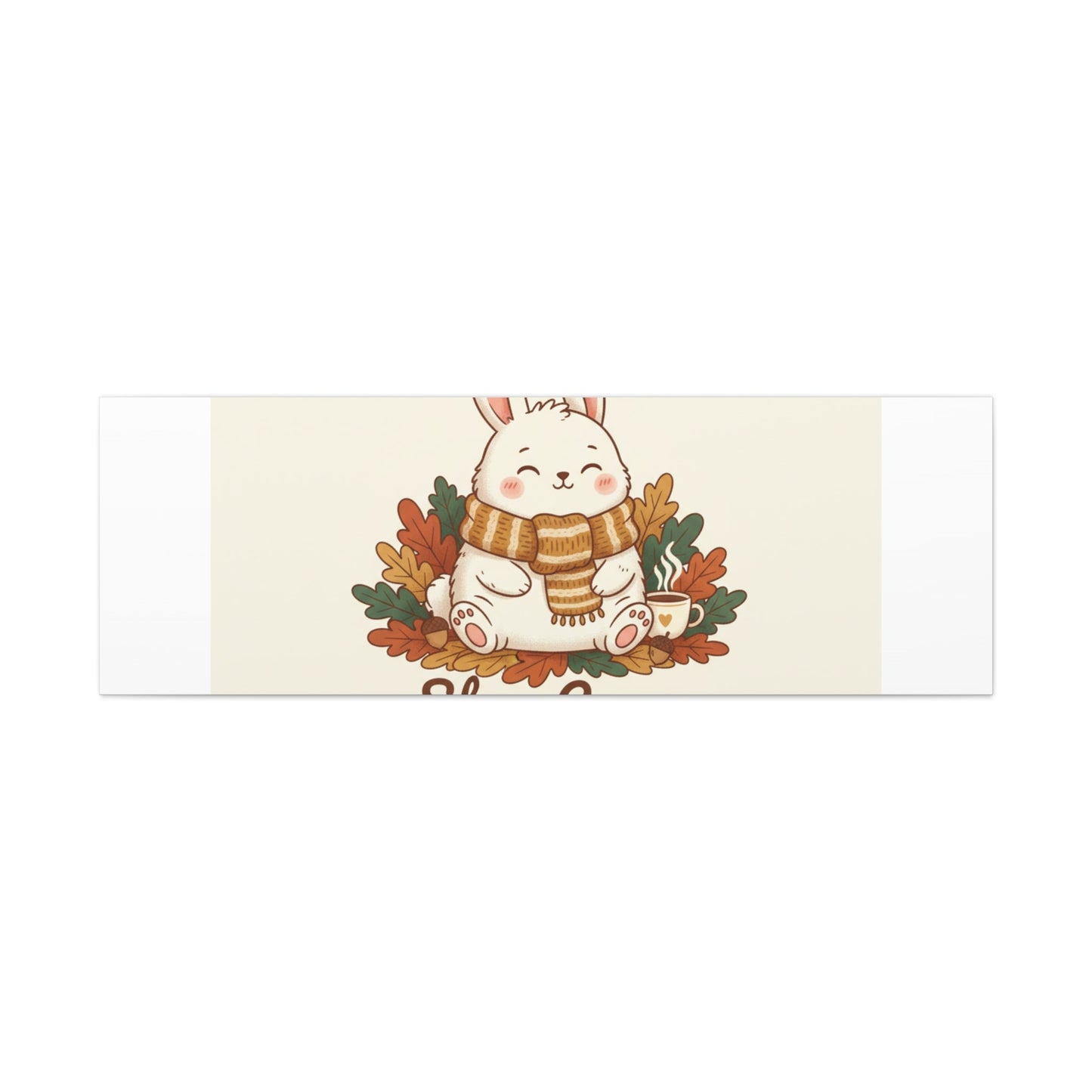 Cozy Bunny Illustration Canvas | Cute Critter Winter Forest Art