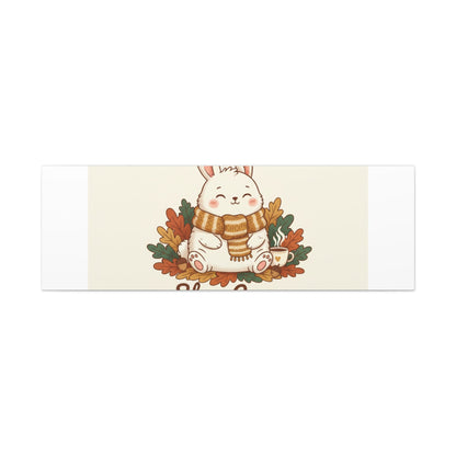 Cozy Bunny Illustration Canvas | Cute Critter Winter Forest Art