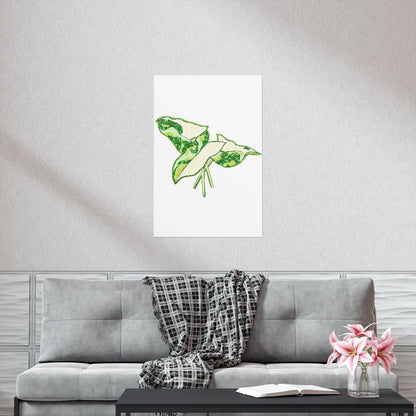 Marble Syngonium Botanical Print – Unframed Wall Art