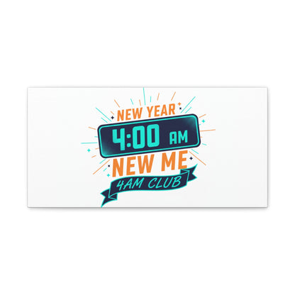 4AM Club New Year Graphic Canvas | Holiday Party Novelty, Festive New Year Decor