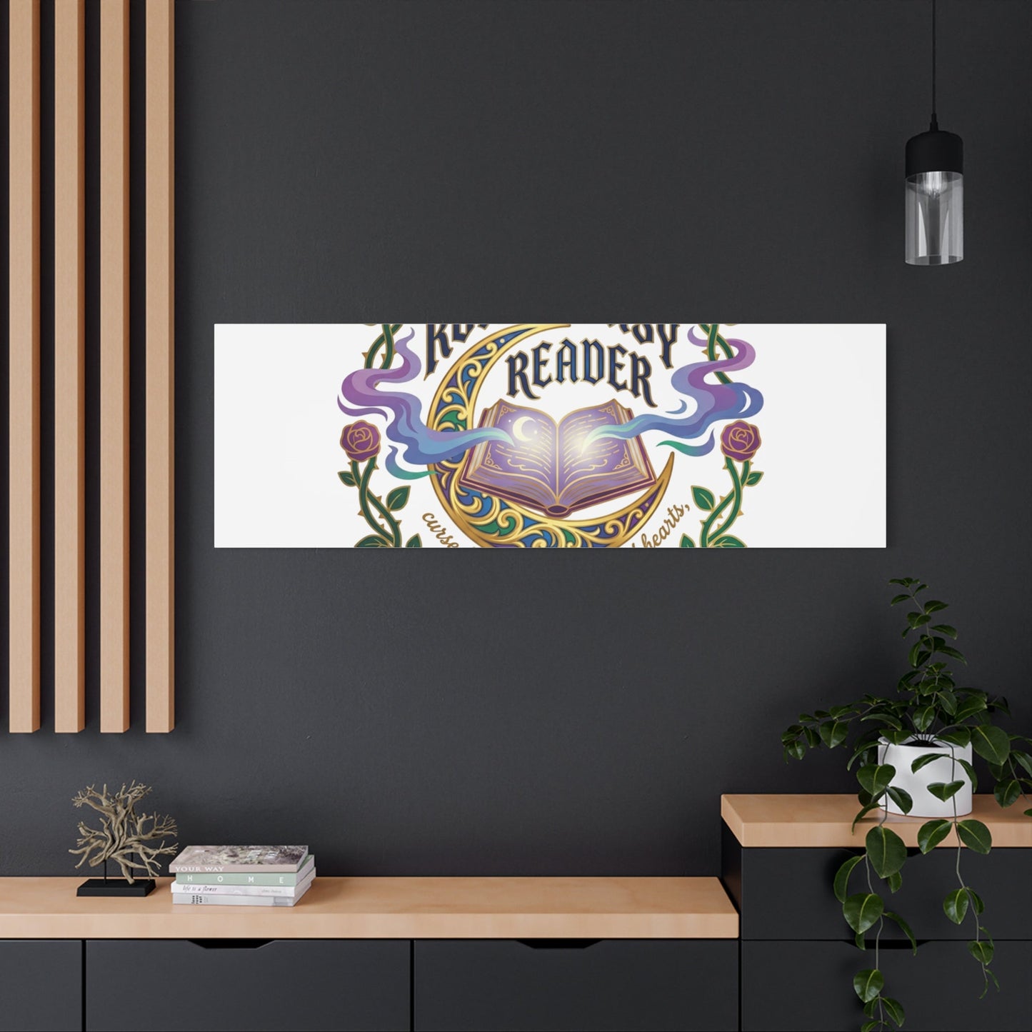 Romantasy Reader Canvas Print | enchanted bookish celestial gothic