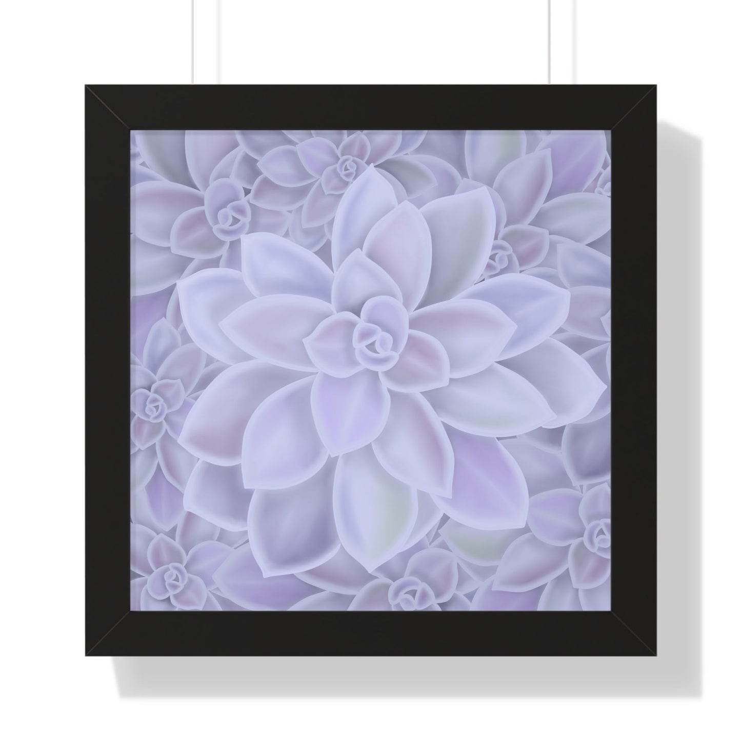 Graptopetalum Murasaki Succulent Pattern Framed Print – Botanical Wall Art
