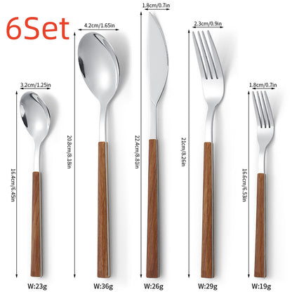 Stainless Steel Cutlery With Wooden Handle