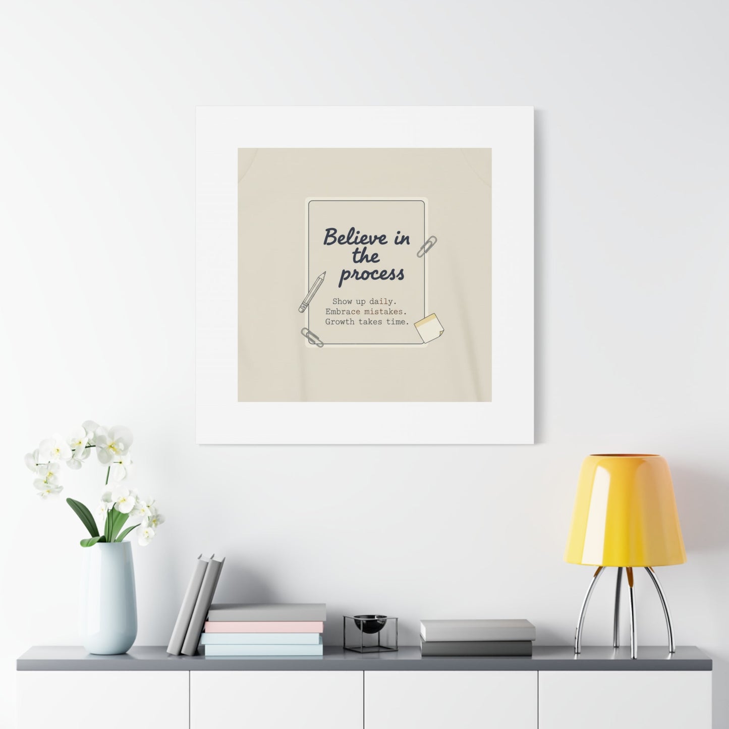 Believe in the Process Canvas | analogue note to self, handwritten reminder décor