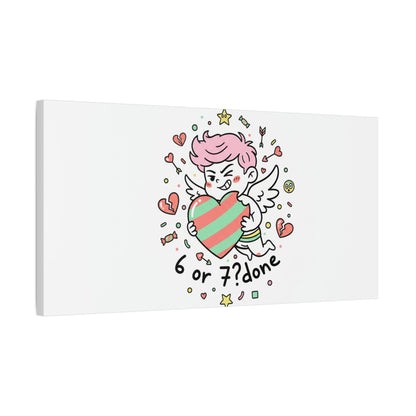 Weird Cupid heart illustration Canvas | Weird Valentine, quirky chaotic love