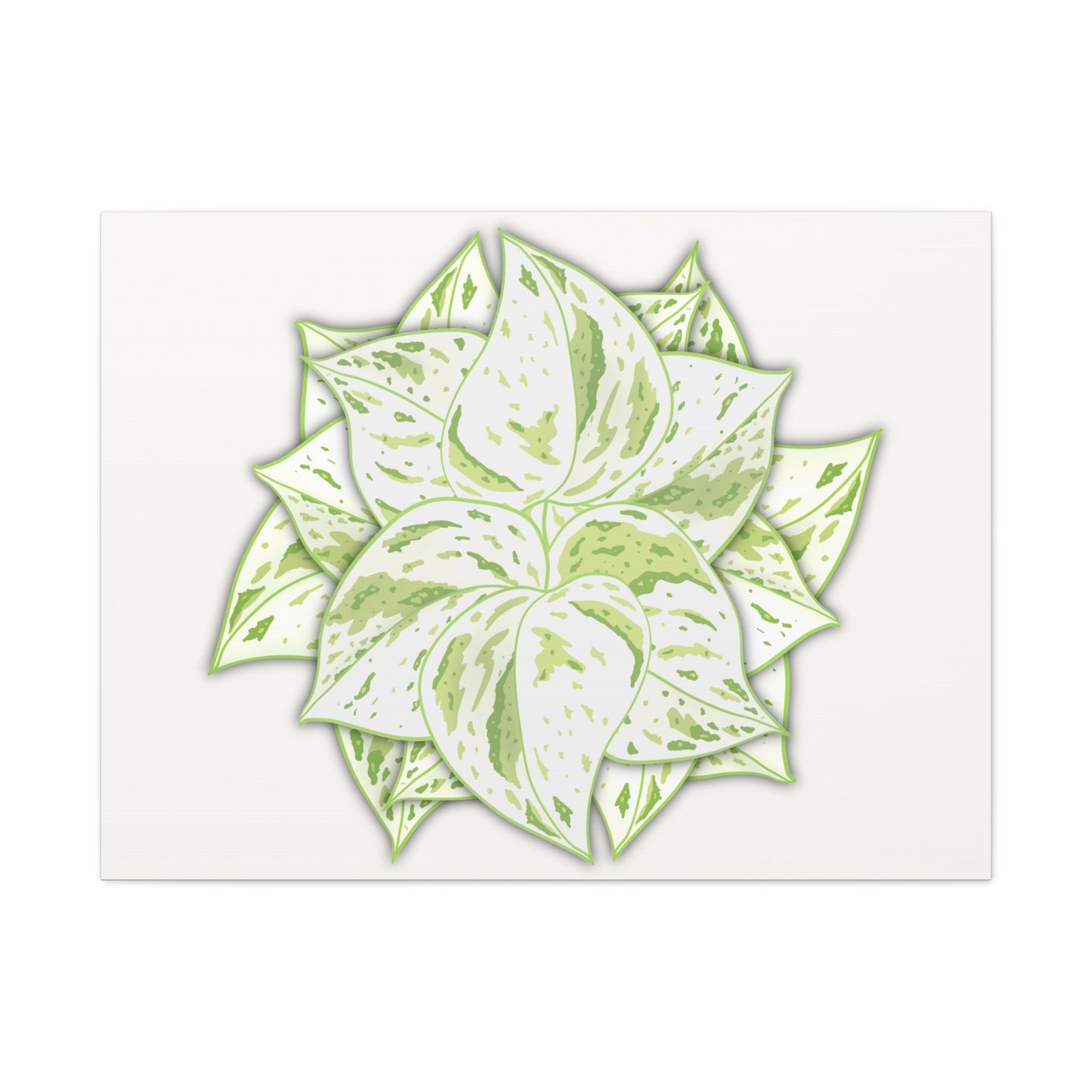 Snow Queen Pothos Canvas Print – Botanical Wall Art