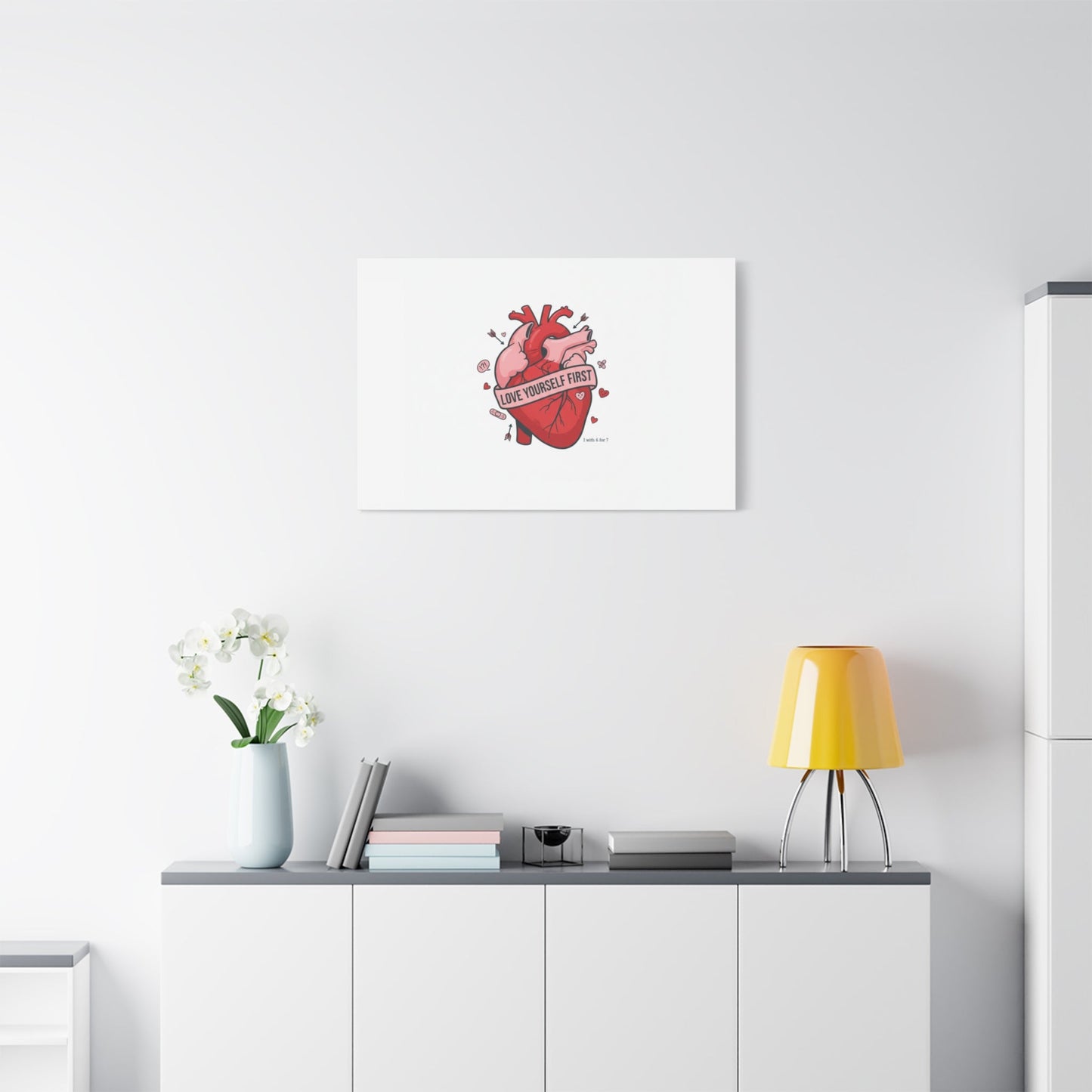 Love Yourself First Canvas, Hearts-with-a-Twist, Anti-Valentine Art