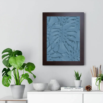 Cerulean Monstera Framed Print – Botanical Wall Art