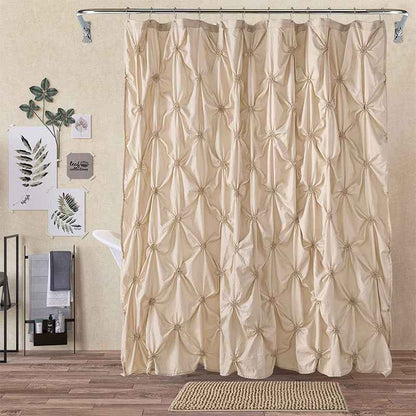 Folding Polyester Bathroom Partition Shower Curtain