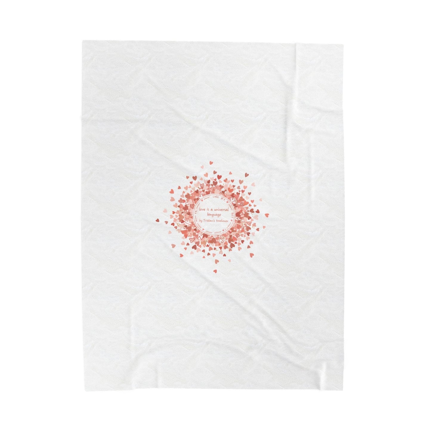 Tiny Heart Confetti Wreath Blanket | Velveteen Plush Blanket