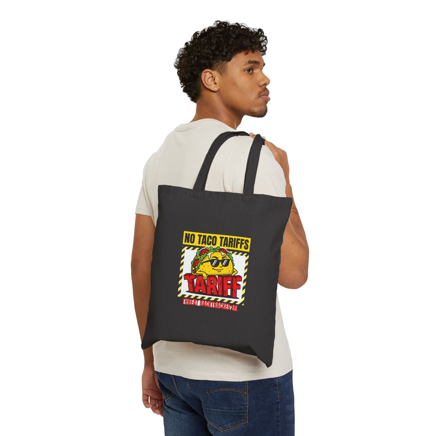 No Taco Tariffs Tote | political taco pun, protest typography