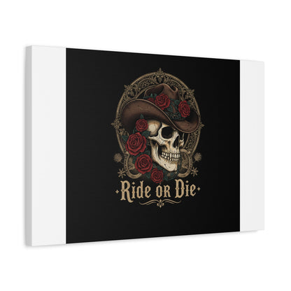 Ride or Die Skull Canvas | Western Skull Art, Gothic Americana