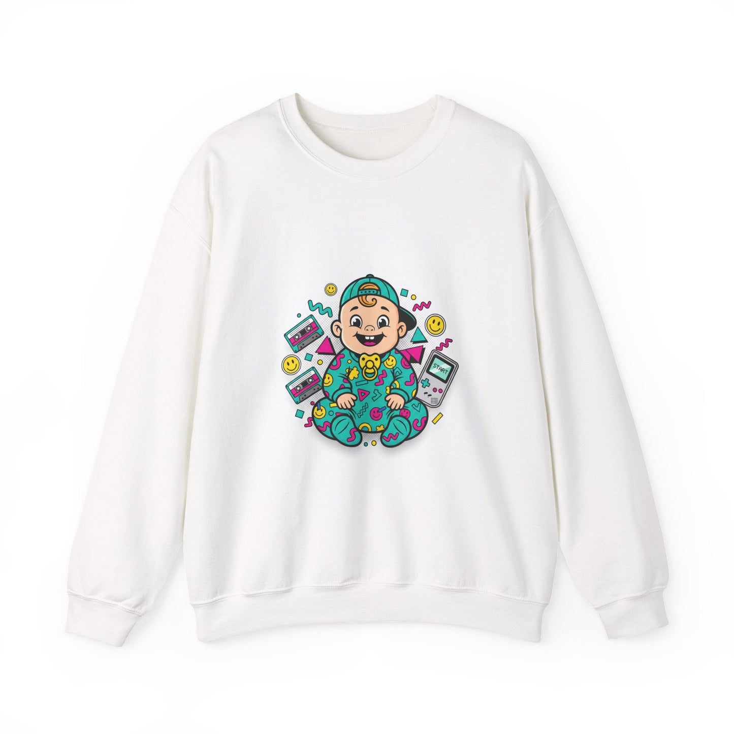 Retro Gamer Baby Crewneck Sweatshirt — Cute Arcade Controller Design