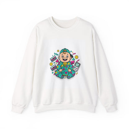 Retro Gamer Baby Crewneck Sweatshirt — Cute Arcade Controller Design