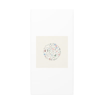 Doodle Circle Line Drawing Matte Canvas, Hand-Drawn Sketch Art