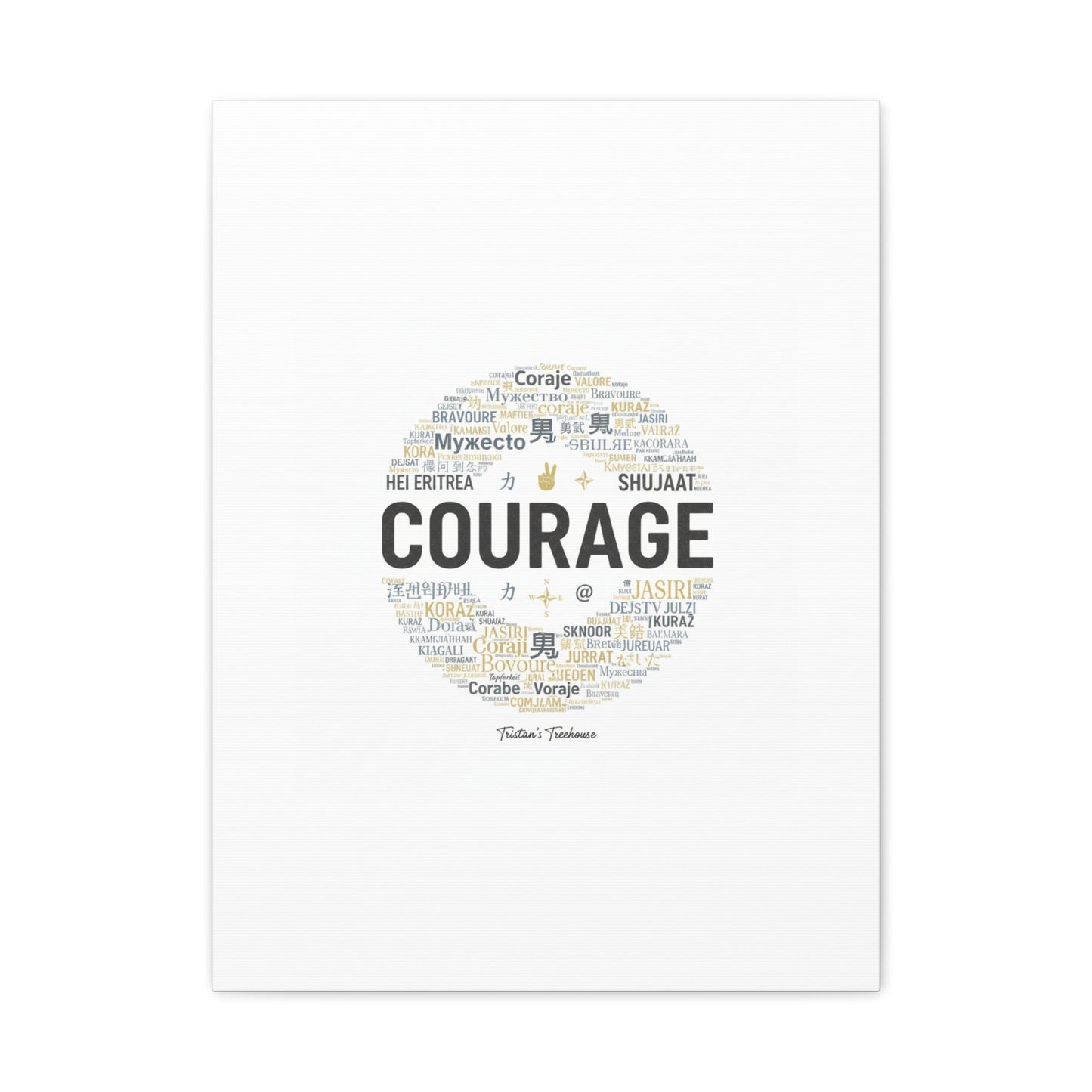 Courage Word Cloud Canvas | Fresh-Start Minimalism art print