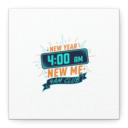 4AM Club New Year Graphic Canvas | Holiday Party Novelty, Festive New Year Decor