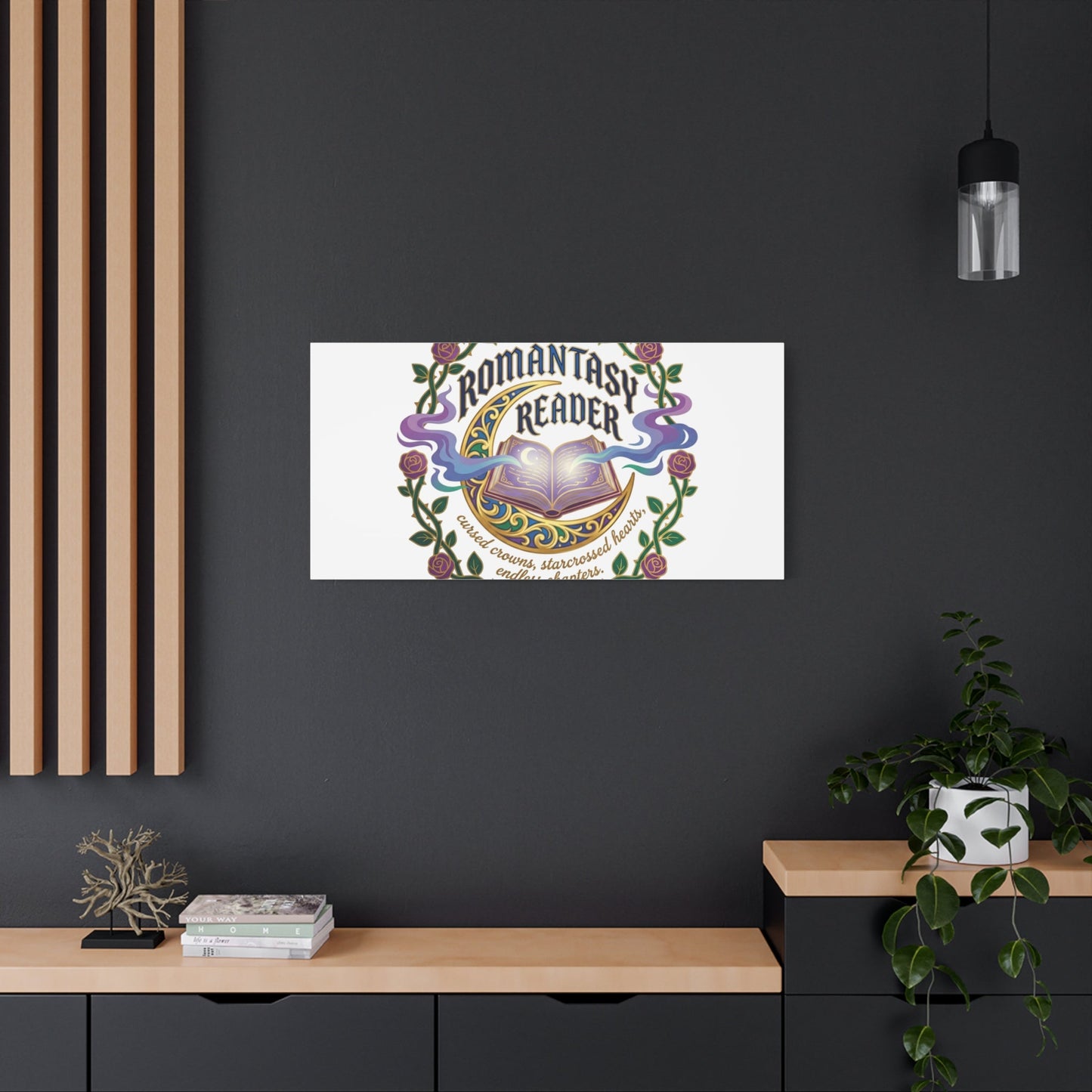 Romantasy Reader Canvas Print | enchanted bookish celestial gothic
