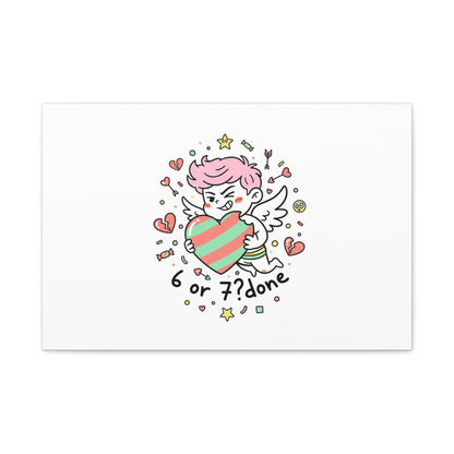 Weird Cupid heart illustration Canvas | Weird Valentine, quirky chaotic love