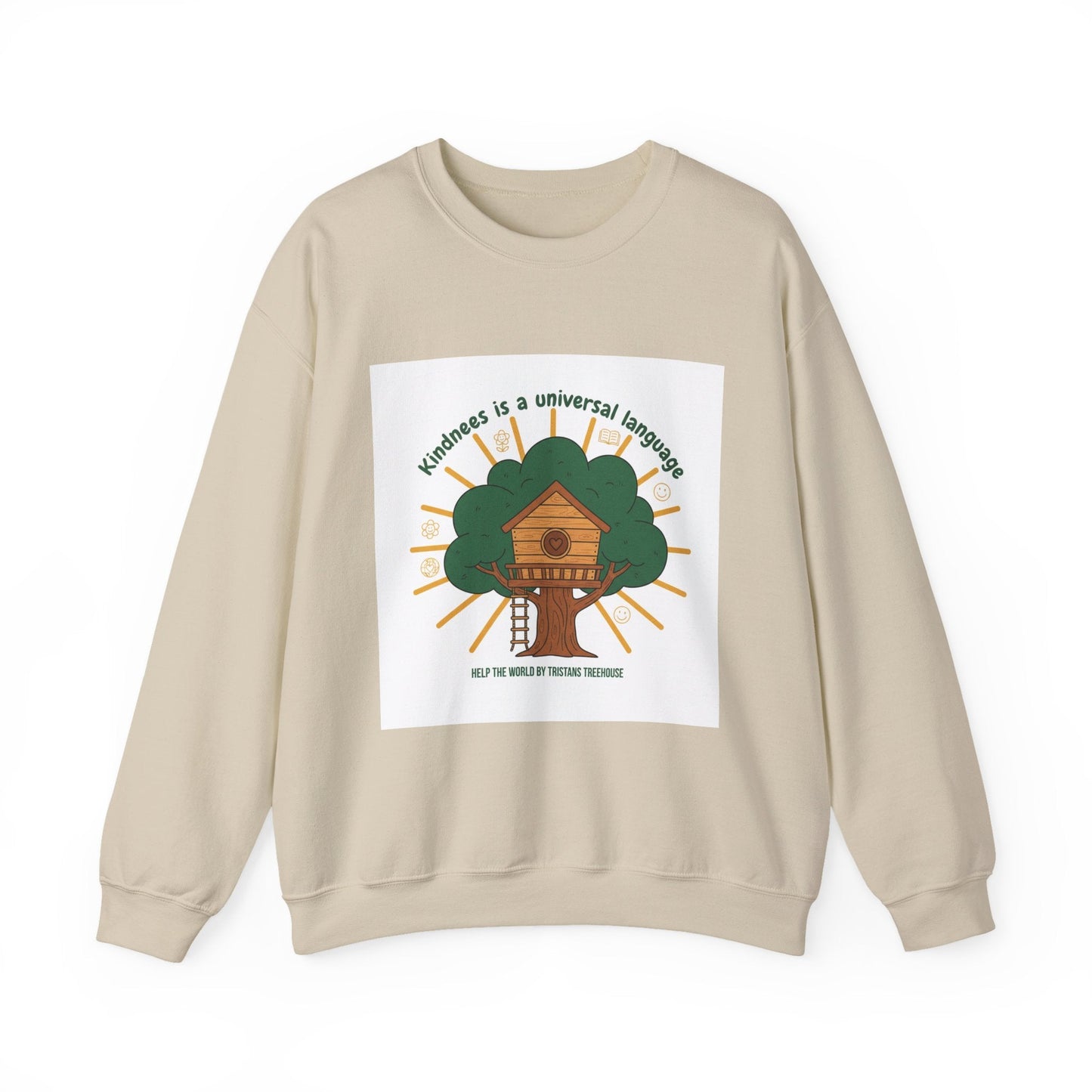 Kindness Treehouse Sweatshirt | eco humor, sustainable living