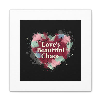 Love's Beautiful Chaos Canvas Print | Soft Grunge Hearts, Distressed Heart Art