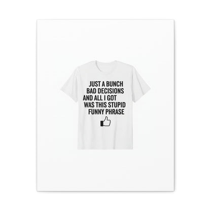 self-deprecating quote Canvas | sarcastic introvert wall art, anxiety humor